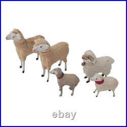 Antique German PUTZ Sheep Christmas Nativity Village Lot Wooly Match Stick Legs Antique German PUTZ Sheep Christmas Nativity Village Lot Wooly Match Stick Legs