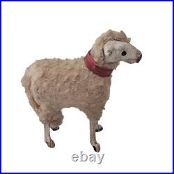 Antique German PUTZ Sheep Christmas Nativity Village Lot Wooly Match Stick Legs