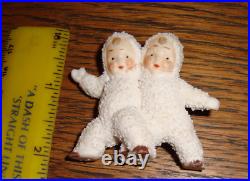 Antique German Pair Twin SNOW BABY SNOWBABY BISQUE