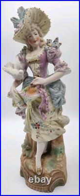 Antique German Pair of Bisque Victorian Man & Woman withDoves 12.5 OUTSTANDING Antique German Pair of Bisque Victorian Man & Woman withDoves 12.5 OUTSTANDING