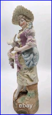 Antique German Pair of Bisque Victorian Man & Woman withDoves 12.5 OUTSTANDING Antique German Pair of Bisque Victorian Man & Woman withDoves 12.5 OUTSTANDING