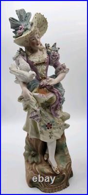 Antique German Pair of Bisque Victorian Man & Woman withDoves 12.5 OUTSTANDING Antique German Pair of Bisque Victorian Man & Woman withDoves 12.5 OUTSTANDING