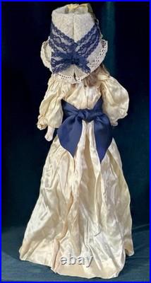 Antique German  Paper Mache 20 Doll with Glass Eyes