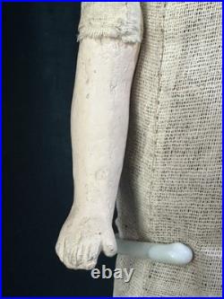 Antique German  Paper Mache 20 Doll with Glass Eyes