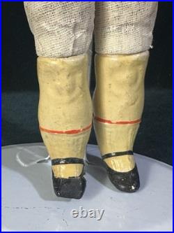 Antique German  Paper Mache 20 Doll with Glass Eyes