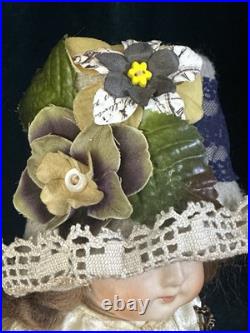 Antique German  Paper Mache 20 Doll with Glass Eyes