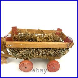 Antique German Paper Mache Easter Bunny Rabbit Pulling Cart Stick Legs Antique German Paper Mache Easter Bunny Rabbit Pulling Cart Stick Legs