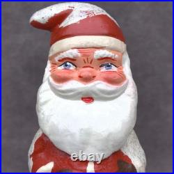 Antique German Paper Mache Santa Candy Container Deadstock Xmas Decor vintage