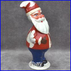 Antique German Paper Mache Santa Candy Container Deadstock Xmas Decor vintage