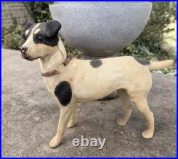Antique German Papier Mache Dog Candy Container Glass Eyes Removable Head 14