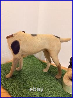 Antique German Papier Mache Dog Candy Container Glass Eyes Removable Head 14