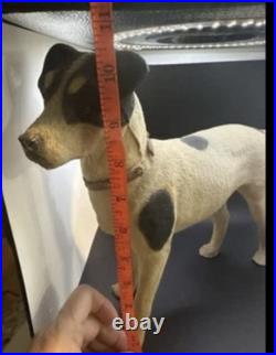 Antique German Papier Mache Dog Candy Container Glass Eyes Removable Head 14