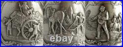Antique German Pewter Decanter Zinn 95% SKS Bottle Relief Barware Vintage
