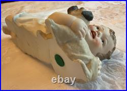 Antique German Piano Baby With Pug Puppy, LARGE 11 RARE