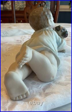 Antique German Piano Baby With Pug Puppy, LARGE 11 RARE