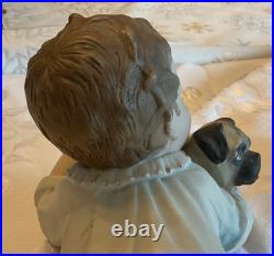 Antique German Piano Baby With Pug Puppy, LARGE 11 RARE
