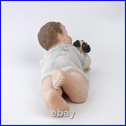 Antique German Piano Baby With Pug Puppy Large 11 Rare