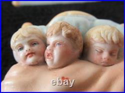 Antique German Porcelain Fairing Trinket Box Victorian Figurine Box 6 In a Bed