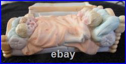 Antique German Porcelain Fairing Trinket Box Victorian Figurine Box 6 In a Bed