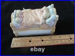 Antique German Porcelain Fairing Trinket Box Victorian Figurine Box 6 In a Bed