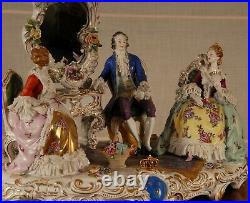 Antique German Porcelain Figural group Lace Figurine statue Volkstedt Dresden