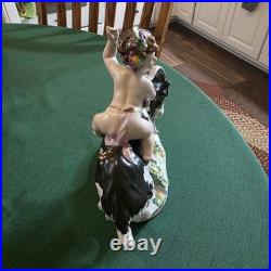 Antique German Porcelain Group The Goat And The Child