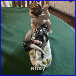 Antique German Porcelain Group The Goat And The Child
