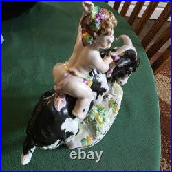 Antique German Porcelain Group The Goat And The Child