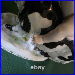 Antique German Porcelain Group The Goat And The Child