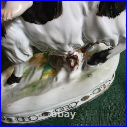 Antique German Porcelain Group The Goat And The Child