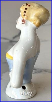 Antique German Porcelain Pin Cushion Half Doll 2+ RARE Vintage Collectible Gift