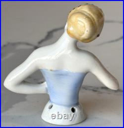 Antique German Porcelain Pin Cushion Half Doll 2+ RARE Vintage Collectible Gift