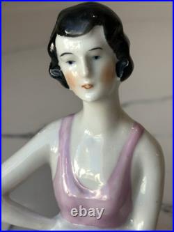 Antique German Porcelain Pin Cushion Half Doll 3+ RARE Vintage Collectible Gift