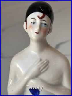 Antique German Porcelain Pin Cushion Half Doll 3+ RARE Vintage Collectible Gift