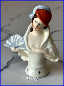 Antique German Porcelain Pin Cushion Half Doll 3+ RARE Vintage Collectible Gift