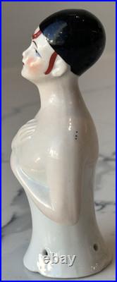 Antique German Porcelain Pin Cushion Half Doll 3+ RARE Vintage Collectible Gift