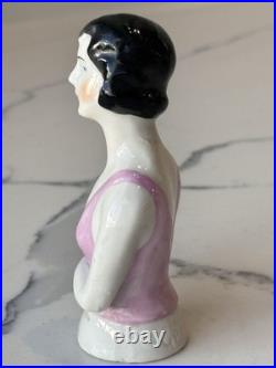 Antique German Porcelain Pin Cushion Half Doll 3+ RARE Vintage Collectible Gift