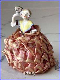 Antique German Porcelain Pin Cushion Half Doll 3+ RARE Vintage Collectible Gift