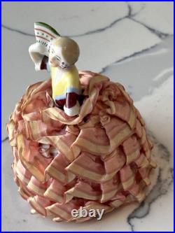 Antique German Porcelain Pin Cushion Half Doll 3+ RARE Vintage Collectible Gift