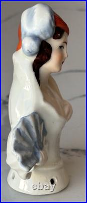 Antique German Porcelain Pin Cushion Half Doll 3+ RARE Vintage Collectible Gift