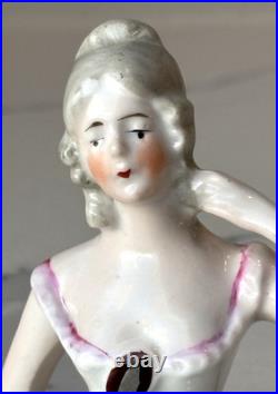Antique German Porcelain Pin Cushion Half Doll 3 RARE Vintage Collectible Gifts