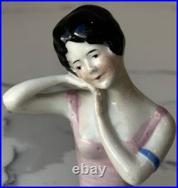 Antique German Porcelain Pin Cushion Half Doll 3 RARE Vintage Collectible Gifts