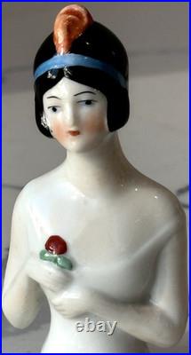 Antique German Porcelain Pin Cushion Half Doll 3 RARE Vintage Collectible Gifts