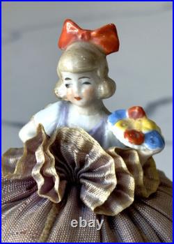 Antique German Porcelain Pin Cushion Half Doll 3 RARE Vintage Collectible Gifts