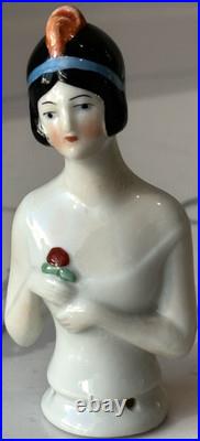 Antique German Porcelain Pin Cushion Half Doll 3 RARE Vintage Collectible Gifts