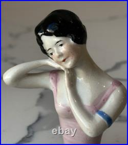 Antique German Porcelain Pin Cushion Half Doll 3 RARE Vintage Collectible Gifts