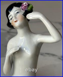Antique German Porcelain Pin Cushion Half Doll 3 RARE Vintage Collectible Gifts