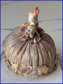 Antique German Porcelain Pin Cushion Half Doll 3 RARE Vintage Collectible Gifts