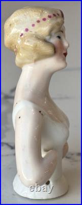 Antique German Porcelain Pin Cushion Half Doll 3 RARE Vintage Collectible Gifts