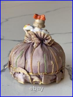 Antique German Porcelain Pin Cushion Half Doll 3 RARE Vintage Collectible Gifts